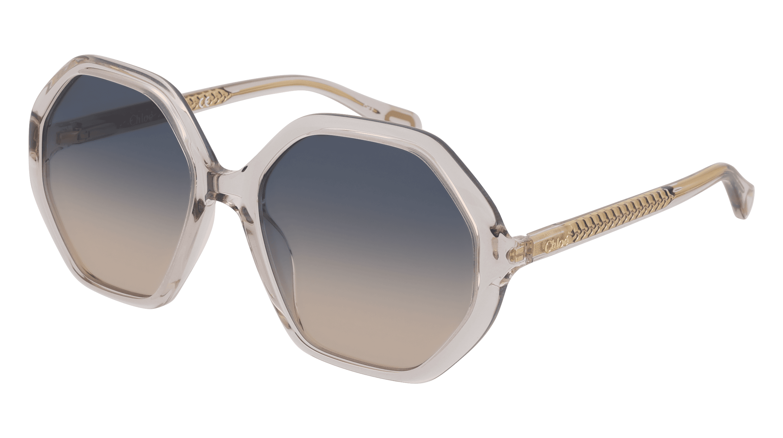 Kering Eyewear Chloé CC0004S Jugend-Sonnenbrille Vollrand Achteckig Kunststoff-Gestell, braun