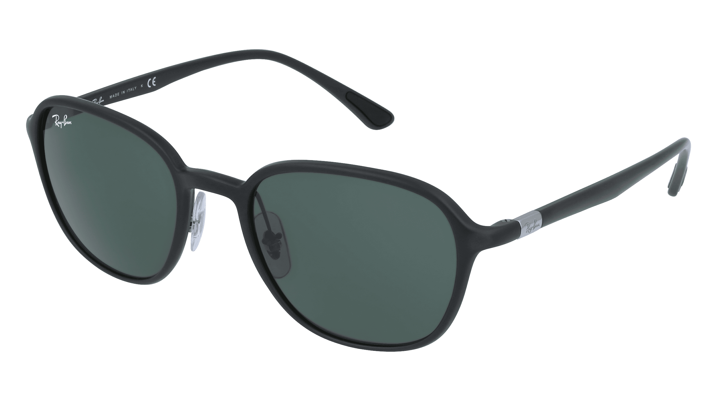 Luxottica Ray-Ban RB 4341 Unisex-Sonnenbrille Vollrand Eckig Kunststoff-Gestell, schwarz