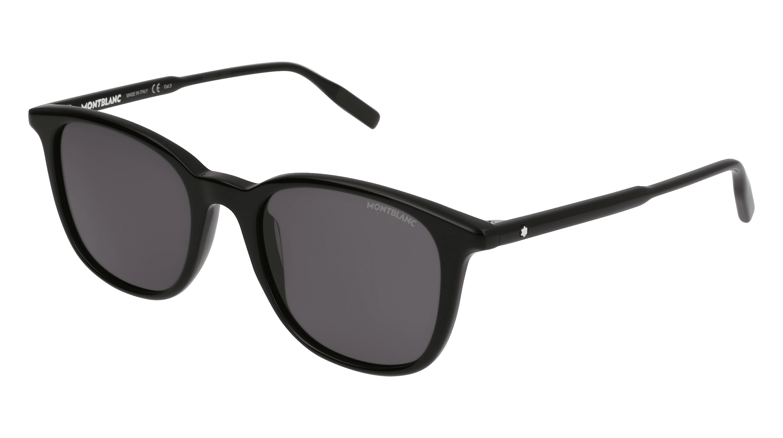Kering Eyewear Montblanc MB0006S Unisex-Sonnenbrille Vollrand Eckig Kunststoff-Gestell, Schwarz