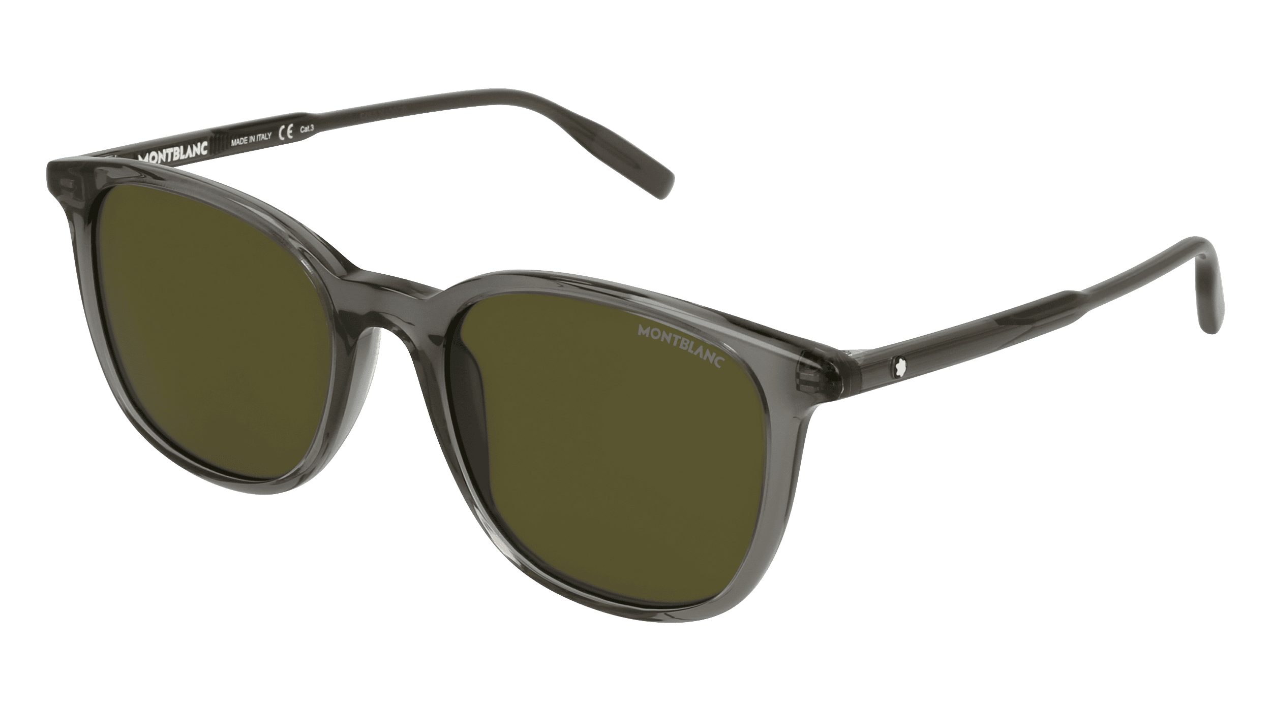 Kering Eyewear Montblanc MB0006S Unisex-Sonnenbrille Vollrand Eckig Kunststoff-Gestell, Grau