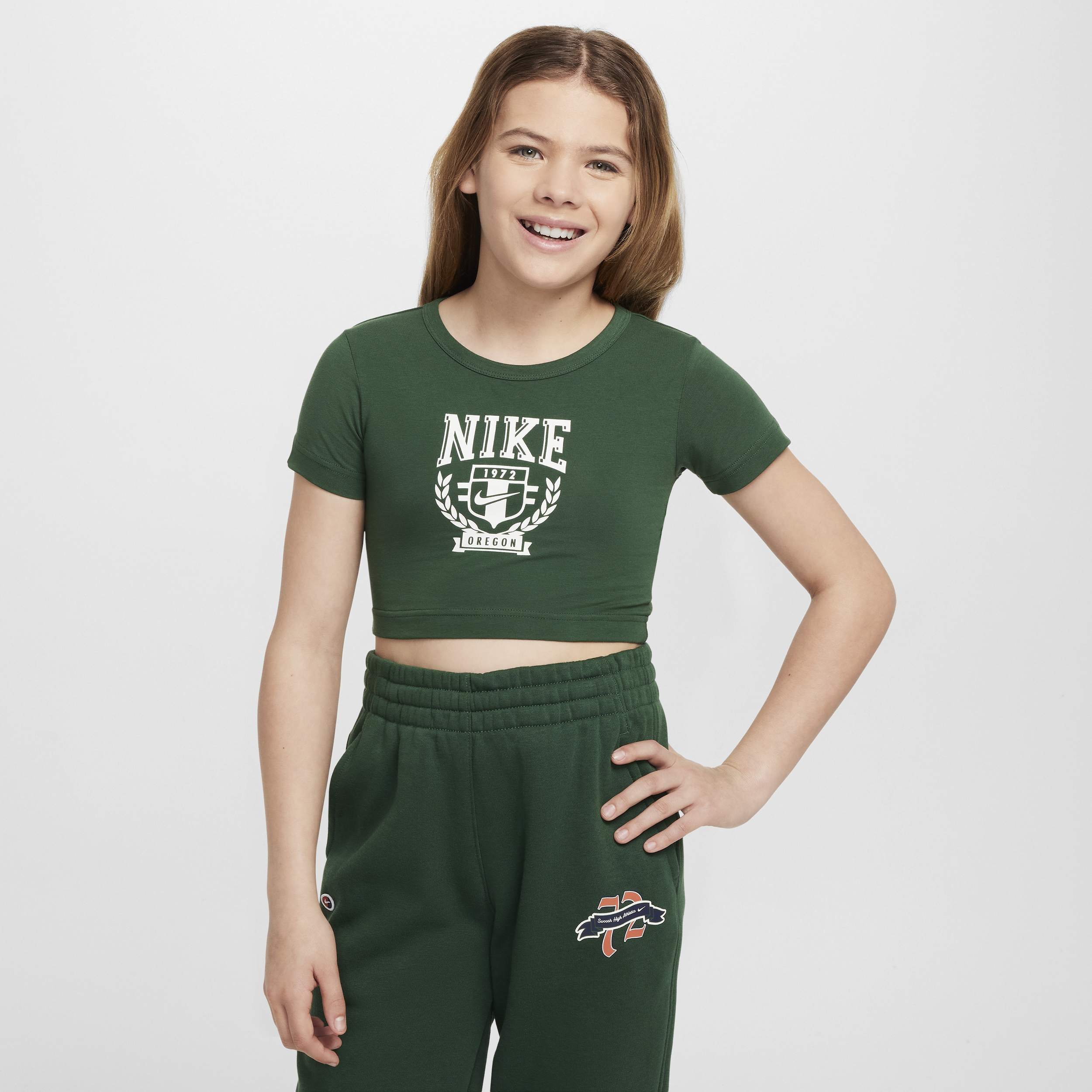 Nike Sportswear T-shirt met graphic voor meisjes - Groen