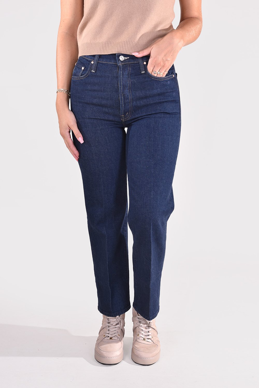 Mother jeans Rambler Ankle Fray 1667-259/B blauw