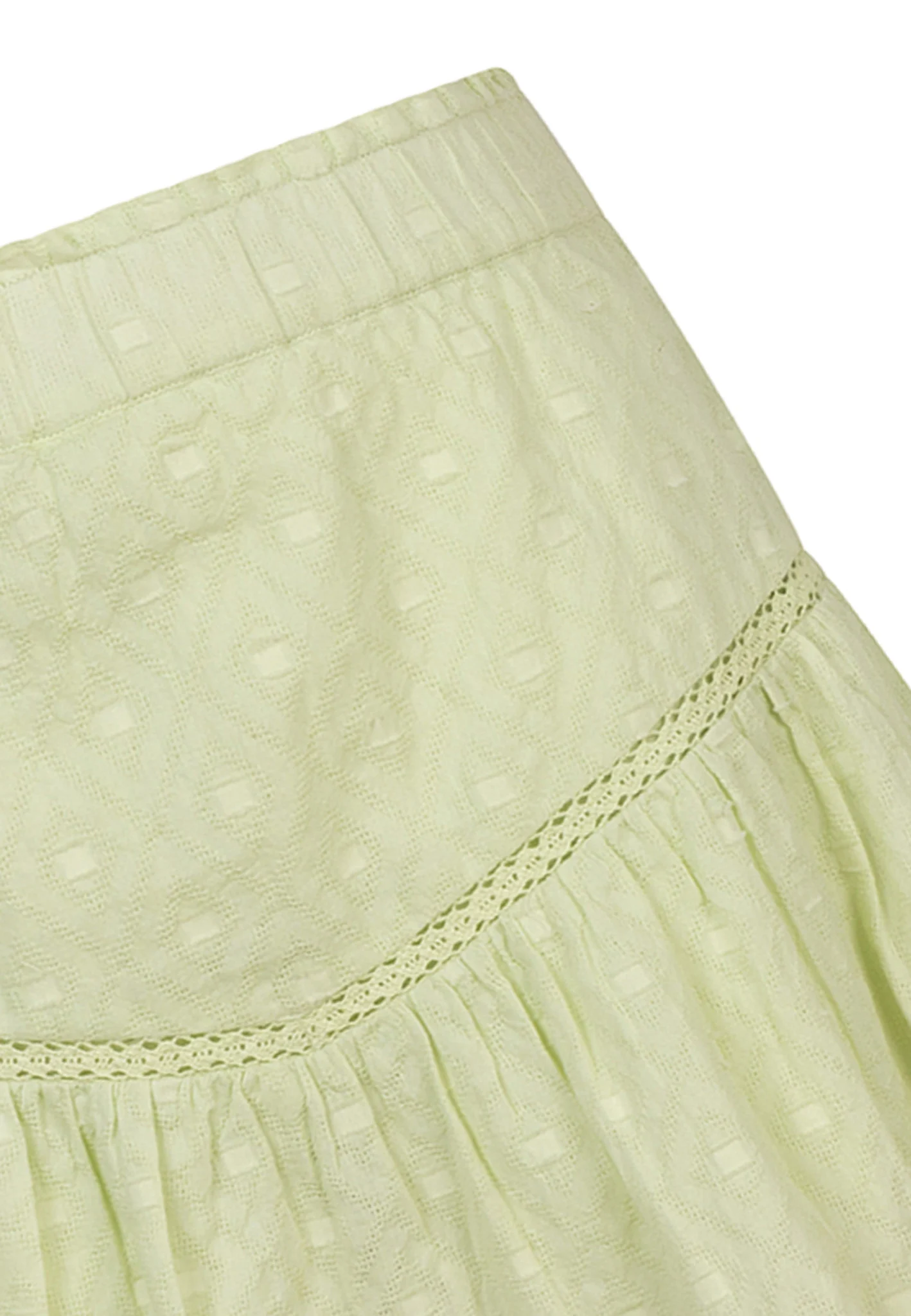 Indian Blue Meiden rok lace ruffle light pastel green