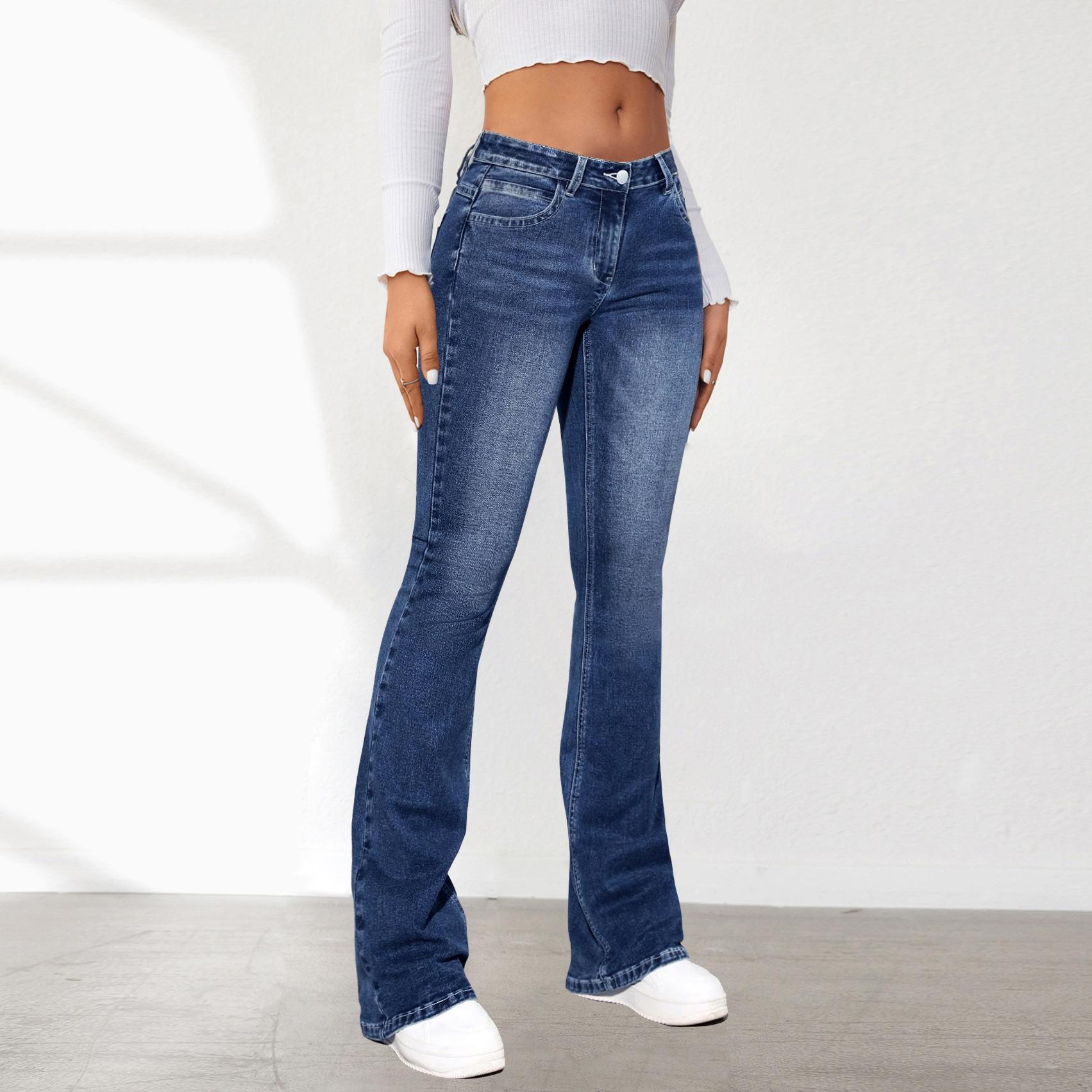 Omena Stretch casual vintage flare jeans dames