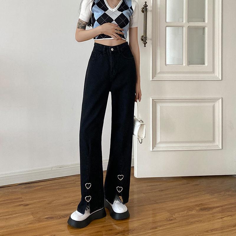 NiXis Baggy Wijde Pijpen Jeans Broek Vrouwen Hoge Taille Zwarte Denim Broek Streetwear Trend Koreaanse Mode Bodems Y2k Femake Kleding