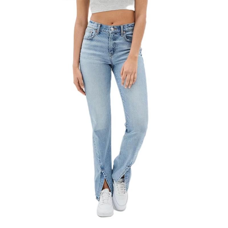 Omena 2023 Nieuwe slanke flare-jeans met split