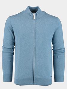 Bos Bright Blue Scotland blue vest danx full zip flat knit 24105da20sb/267 dark denim