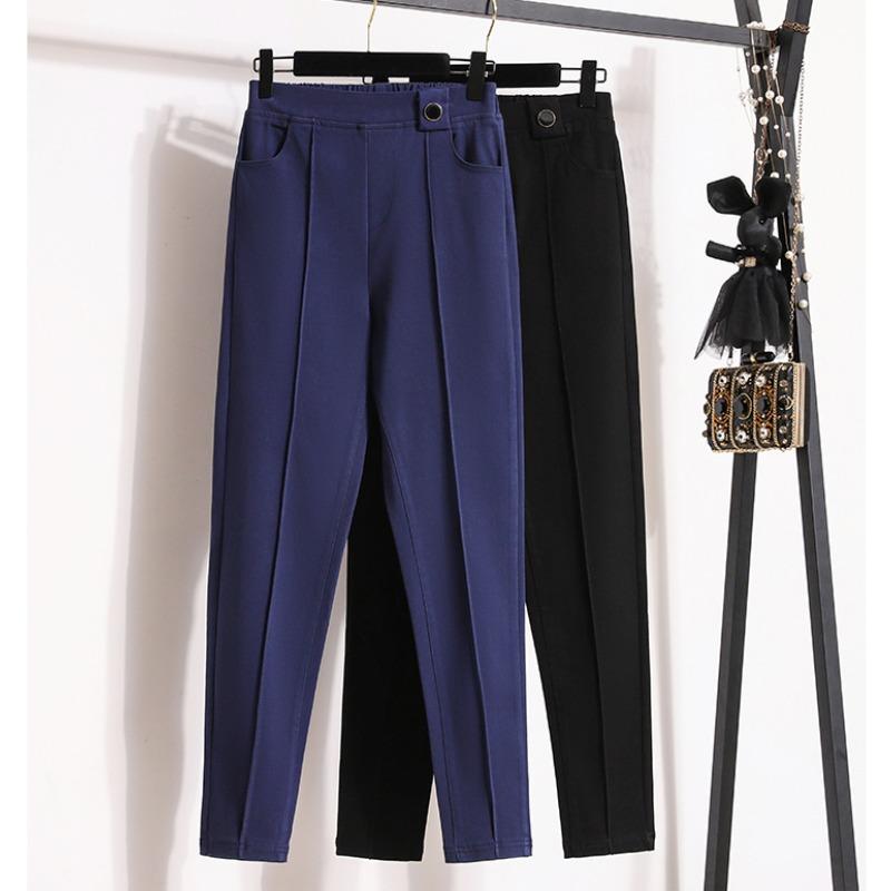 Dimanaf Plus Size Women Jeans Spring Pants Denim Pencil Female Elastic Basic Blue High Waist Trousers Oversize Fashion New Pants 4XL 5XL