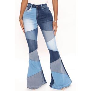 DignBio 2024 Oversized jeans voor dames, modieuze uitlopende broek met wijde pijpen