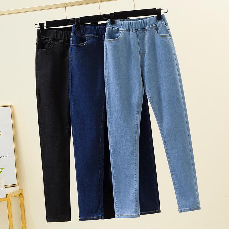 OS Hoge taille vintage skinny jeans dames lente herfst casual denim broek vrouwelijke elastische potlood jeans straatbroek