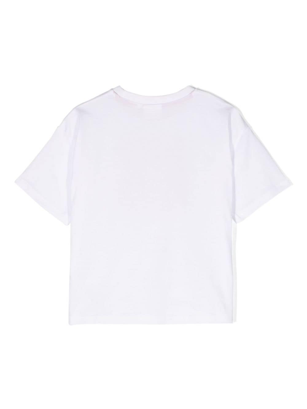 HUGO KIDS Katoenen T-shirt met logoprint - Wit