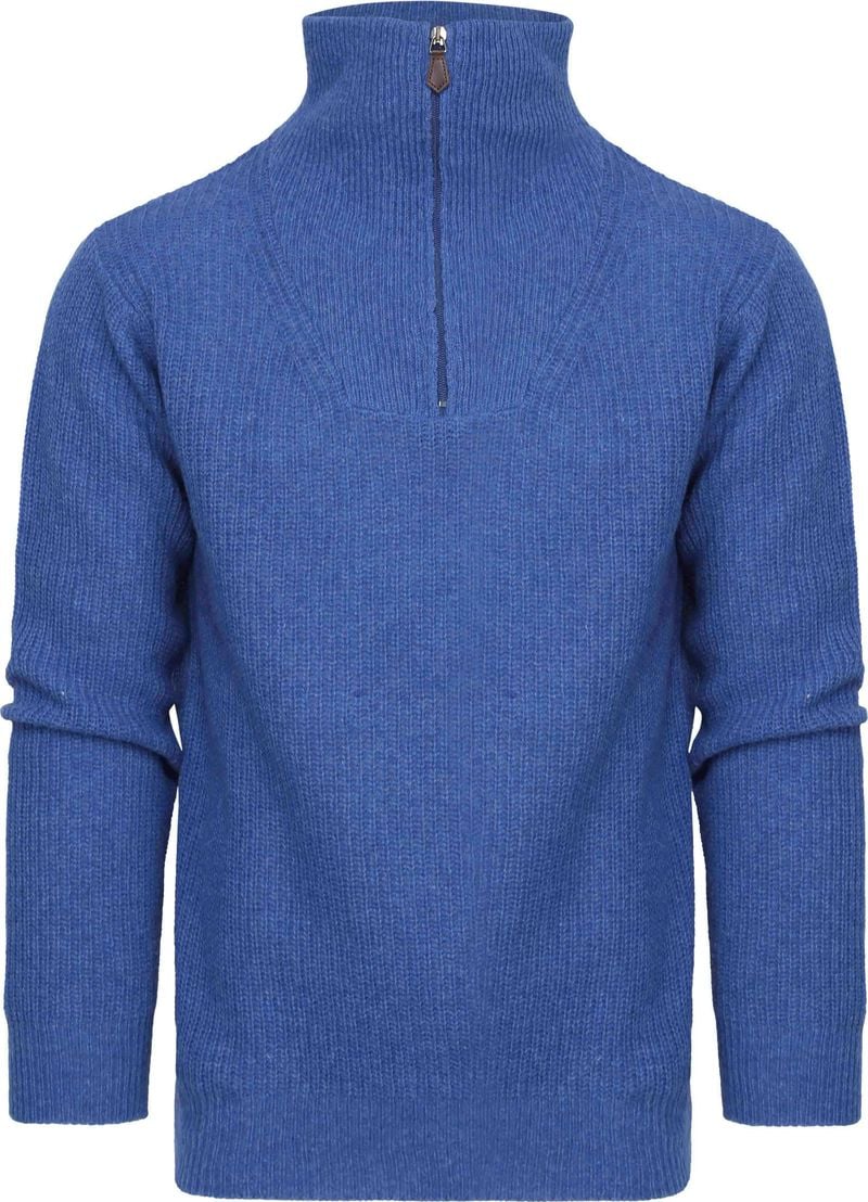 Suitable Half Zip Pullover Wool Blend Blau