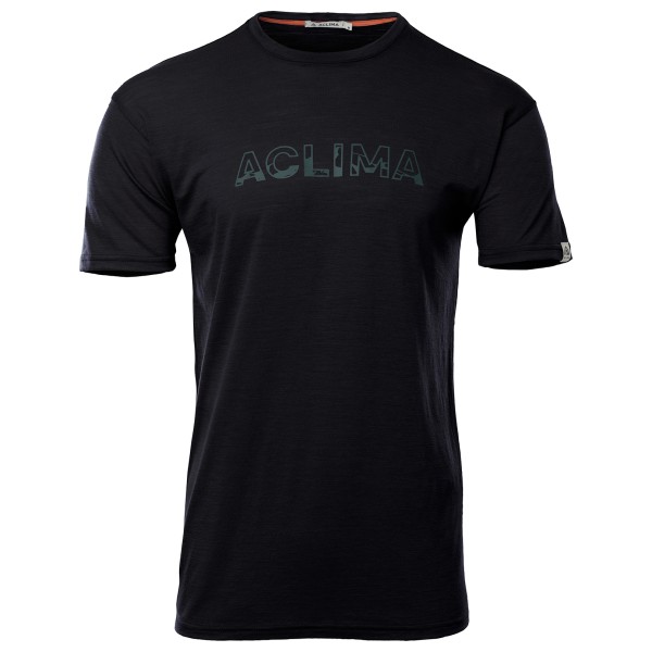 Aclima  Lightwool Tee Logo - Merinoshirt, zwart