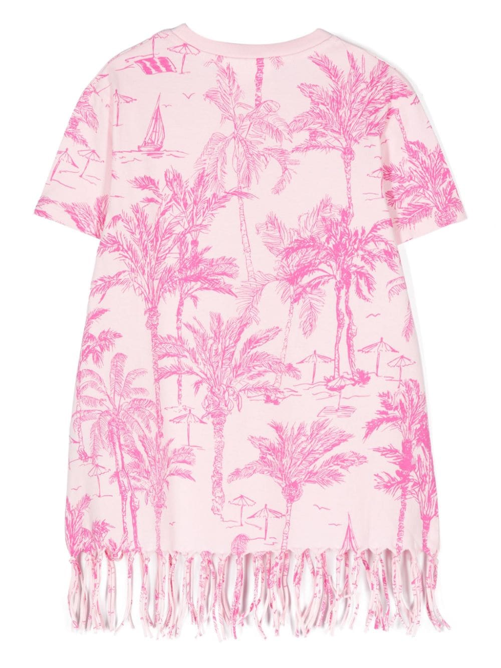 MC2 Saint Barth Kids palm tree-print cotton dress - Roze