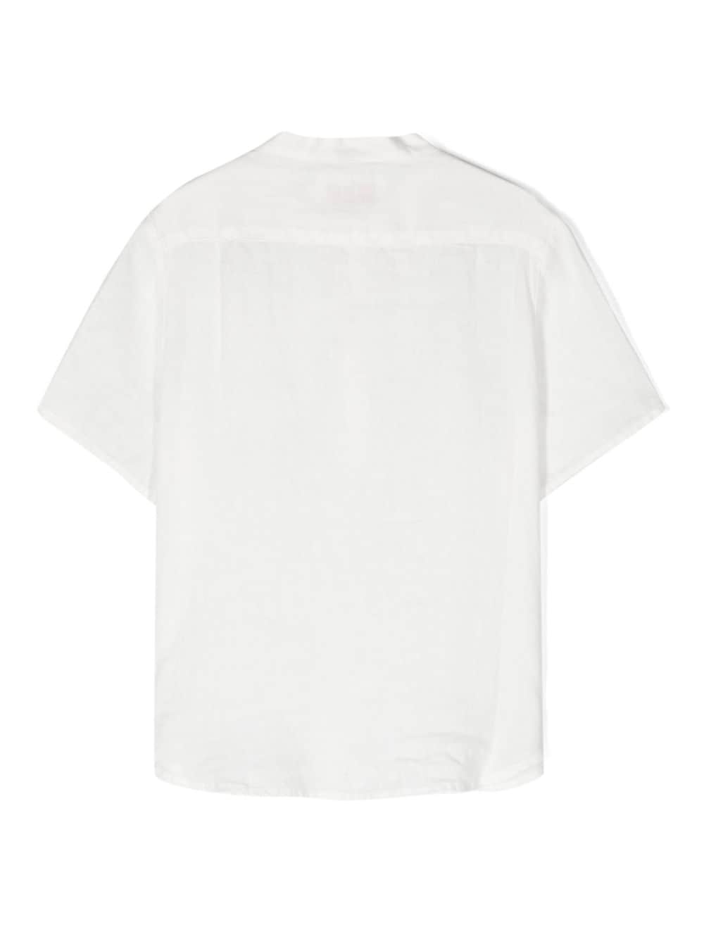 MC2 Saint Barth Kids Antiparos linen shirt - Wit