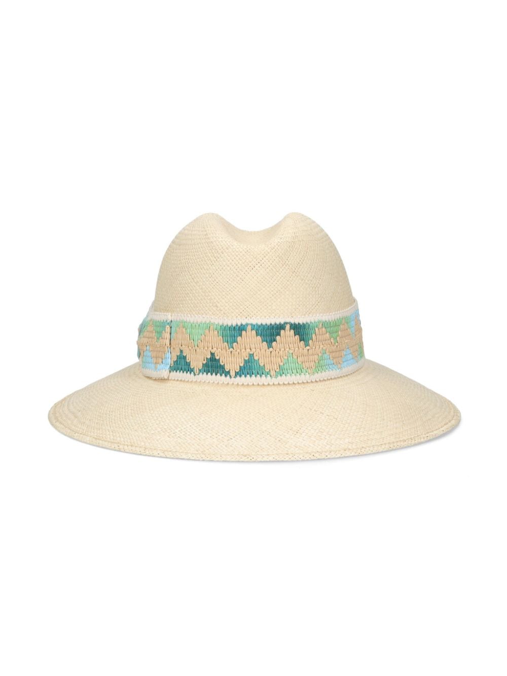 Borsalino Claudette Panama hoed met patroon - Beige