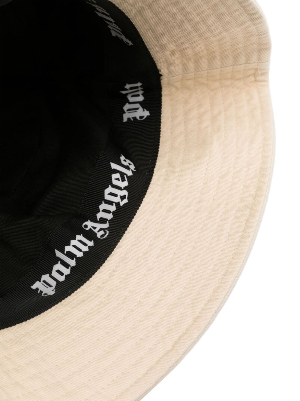 Palm Angels logo-print ripped bucket hat - Beige