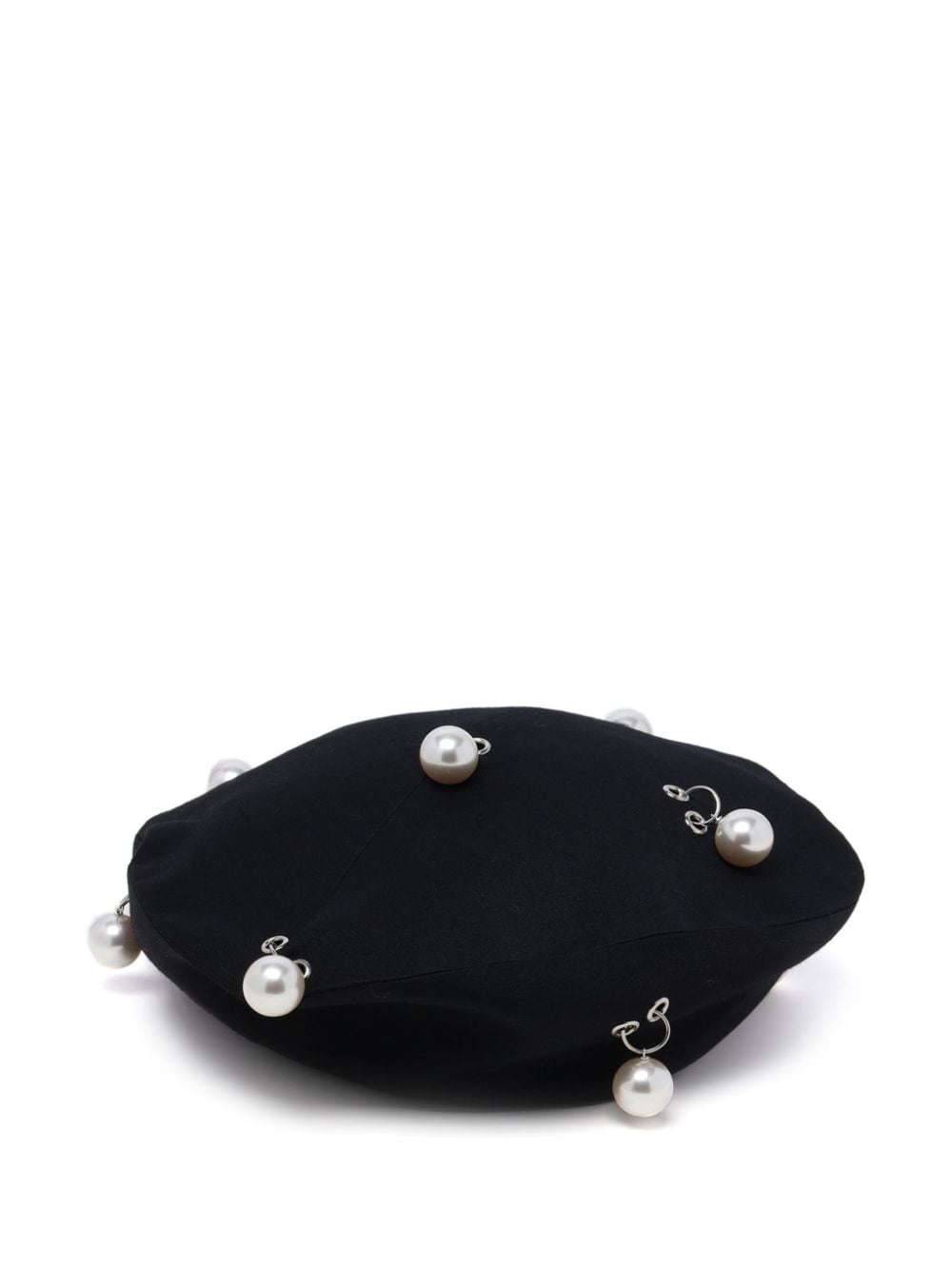Kimhekim knitted pearl-appliqué beret hat - Zwart