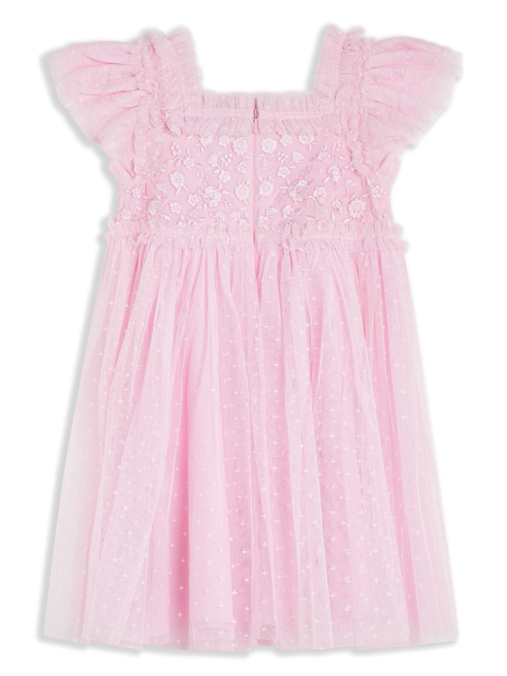 NEEDLE & THREAD KIDS Midsummer embroidered tulle dress - Roze