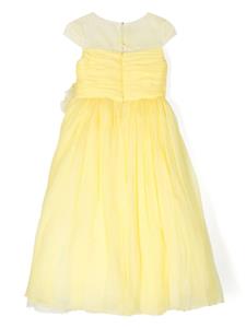 MARCHESA KIDS COUTURE flower-embellished crepe dress - Geel