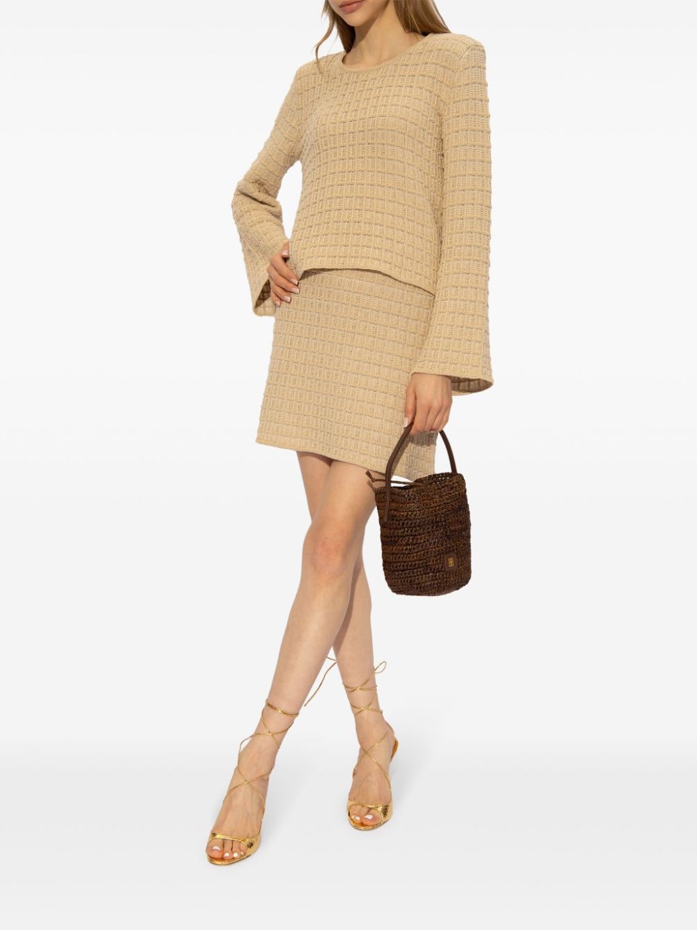 By Malene Birger cotton-blend knitted miniskirt - Beige