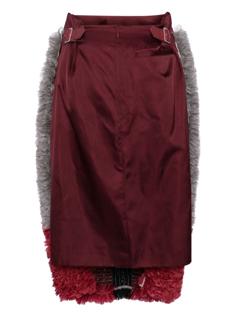 Undercover ruffled-panel silk skirt - Rood