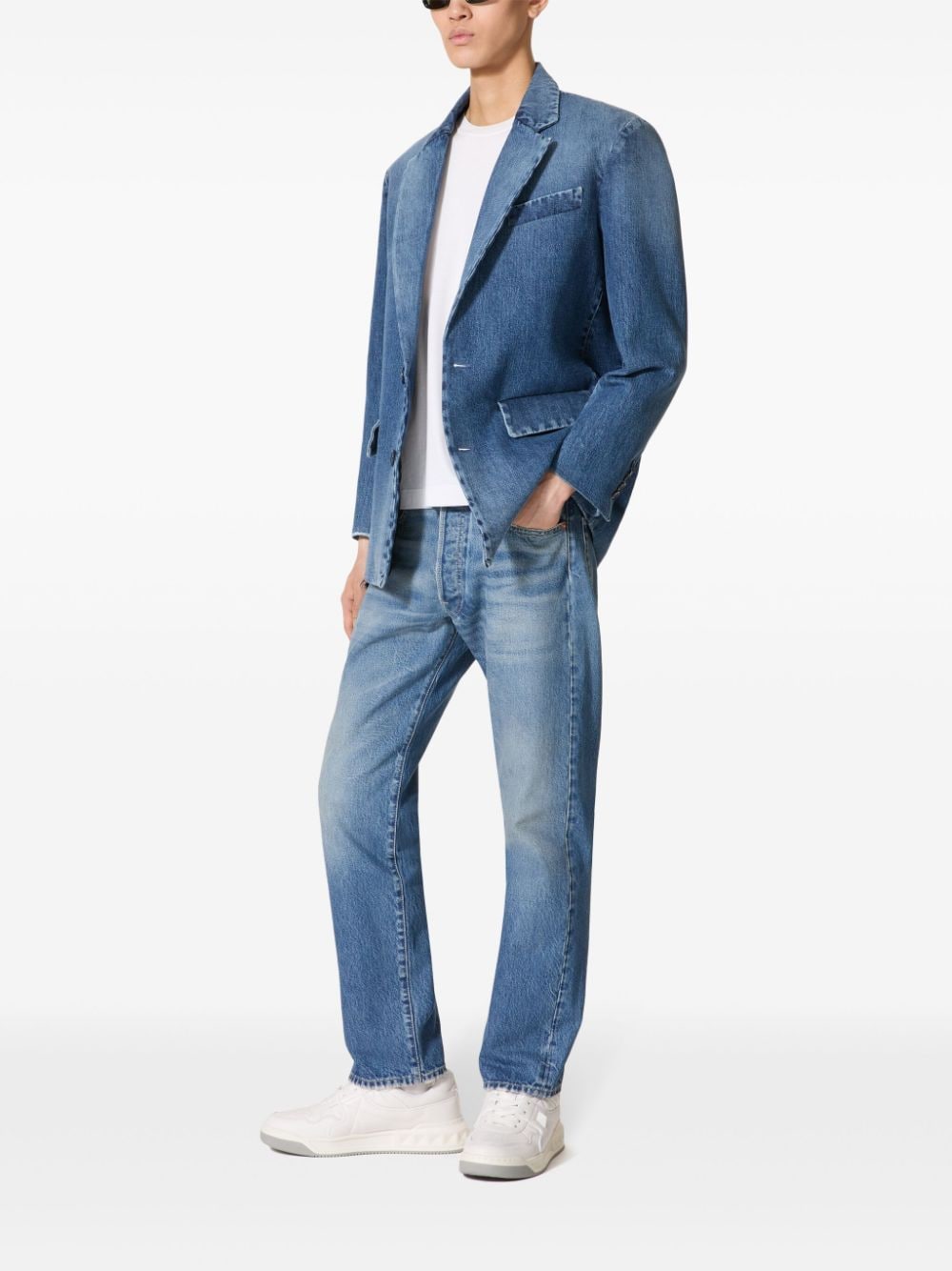 Valentino Garavani Jeans met logoplakkaat - Blauw