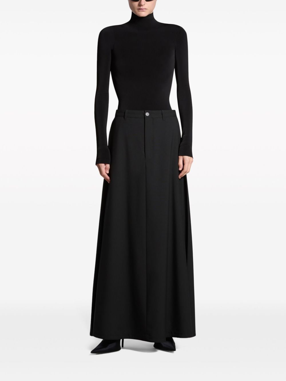 Balenciaga Maxi-rok van scheerwol met A-lijn - Zwart