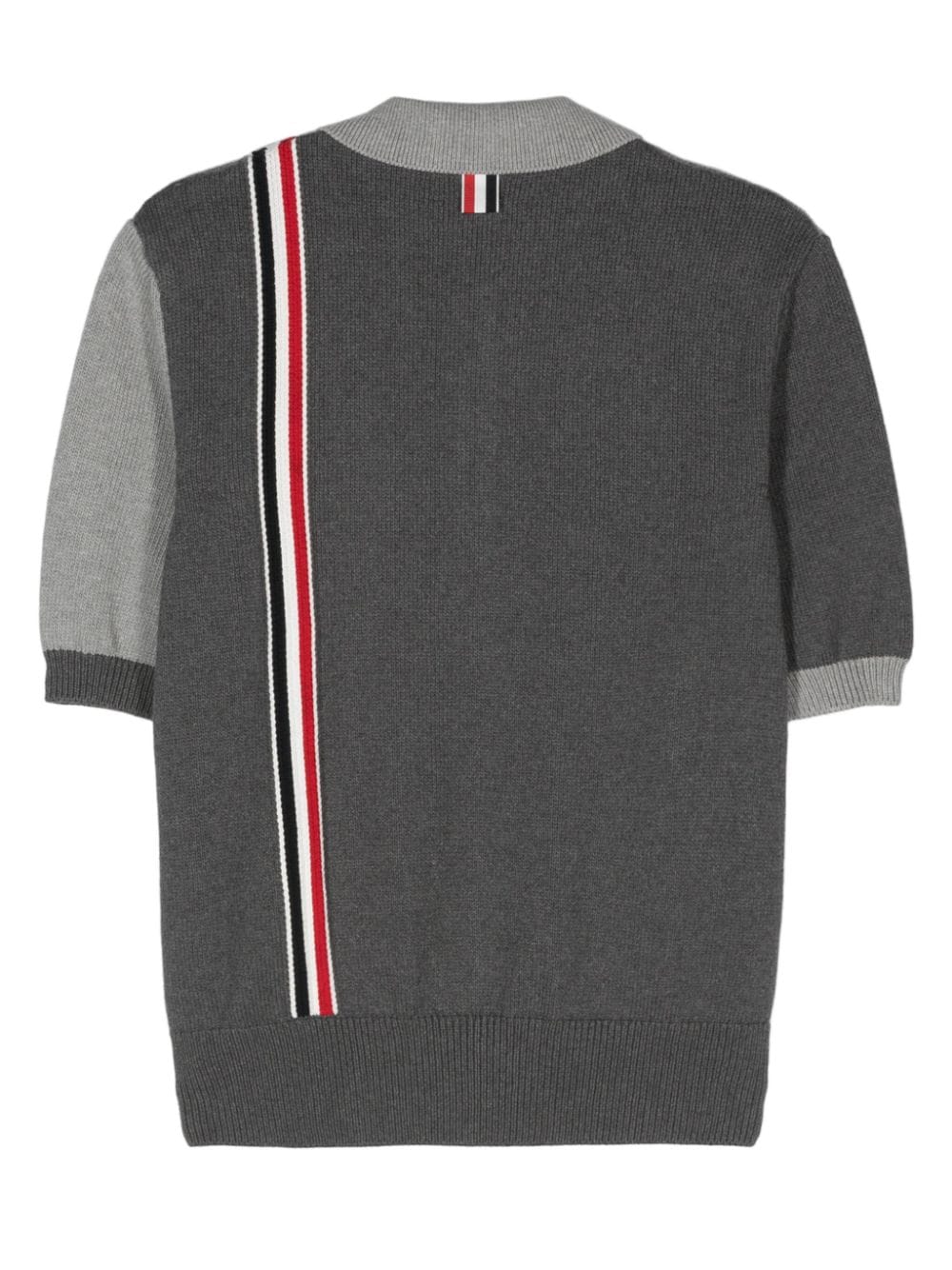 Thom Browne RWB-stripe knitted polo shirt - Grijs