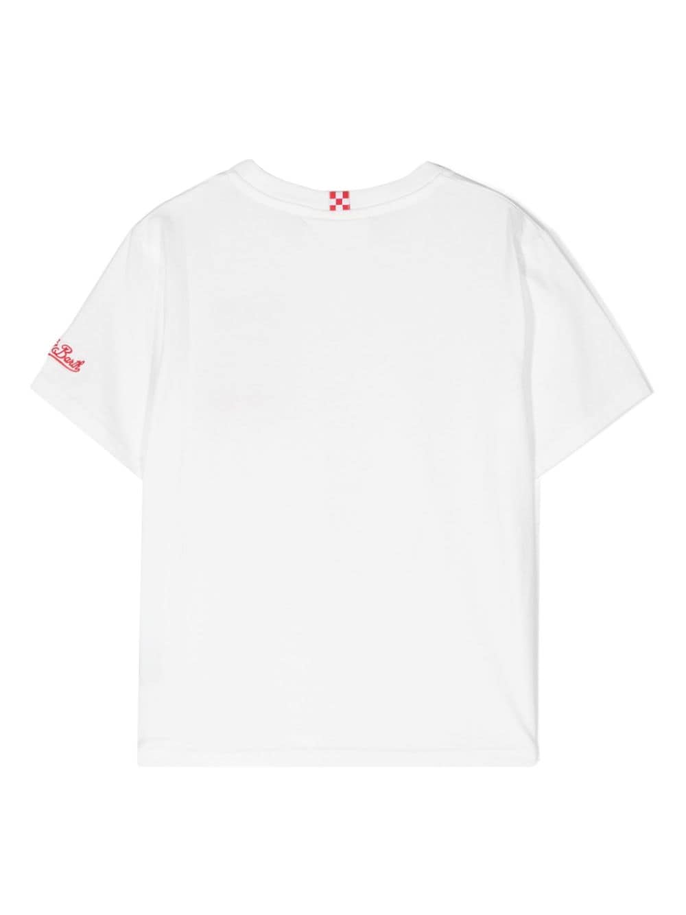 MC2 Saint Barth Kids vespa-print organic cotton T-shirt - Wit