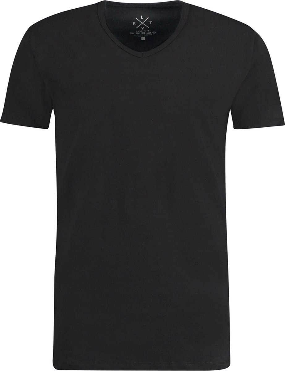 Kultivate T-shirt Longer Length V-Hals Rodi Zwart 