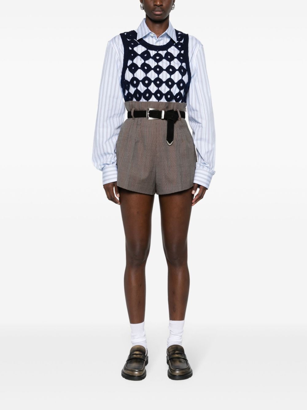 Prada high-waist tailored shorts - Bruin