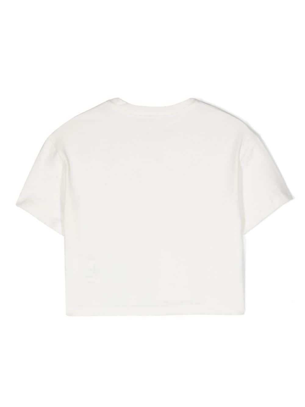 Elisabetta Franchi La Mia Bambina T-shirt met geborduurd logo - Wit