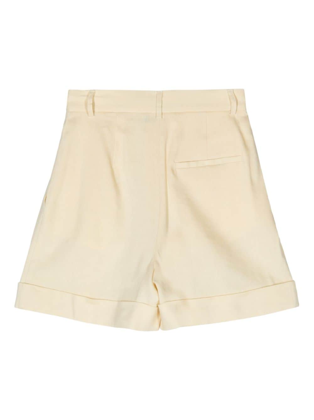 THE ANDAMANE pleated linen-blend shorts - Geel