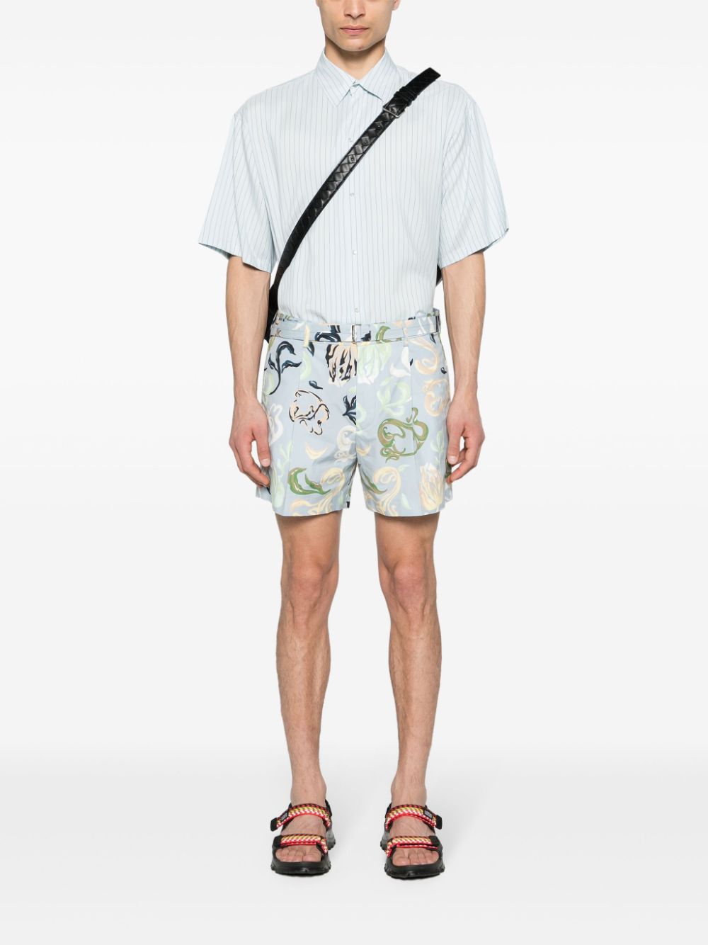 Lanvin abstract-print bermuda shorts - Blauw
