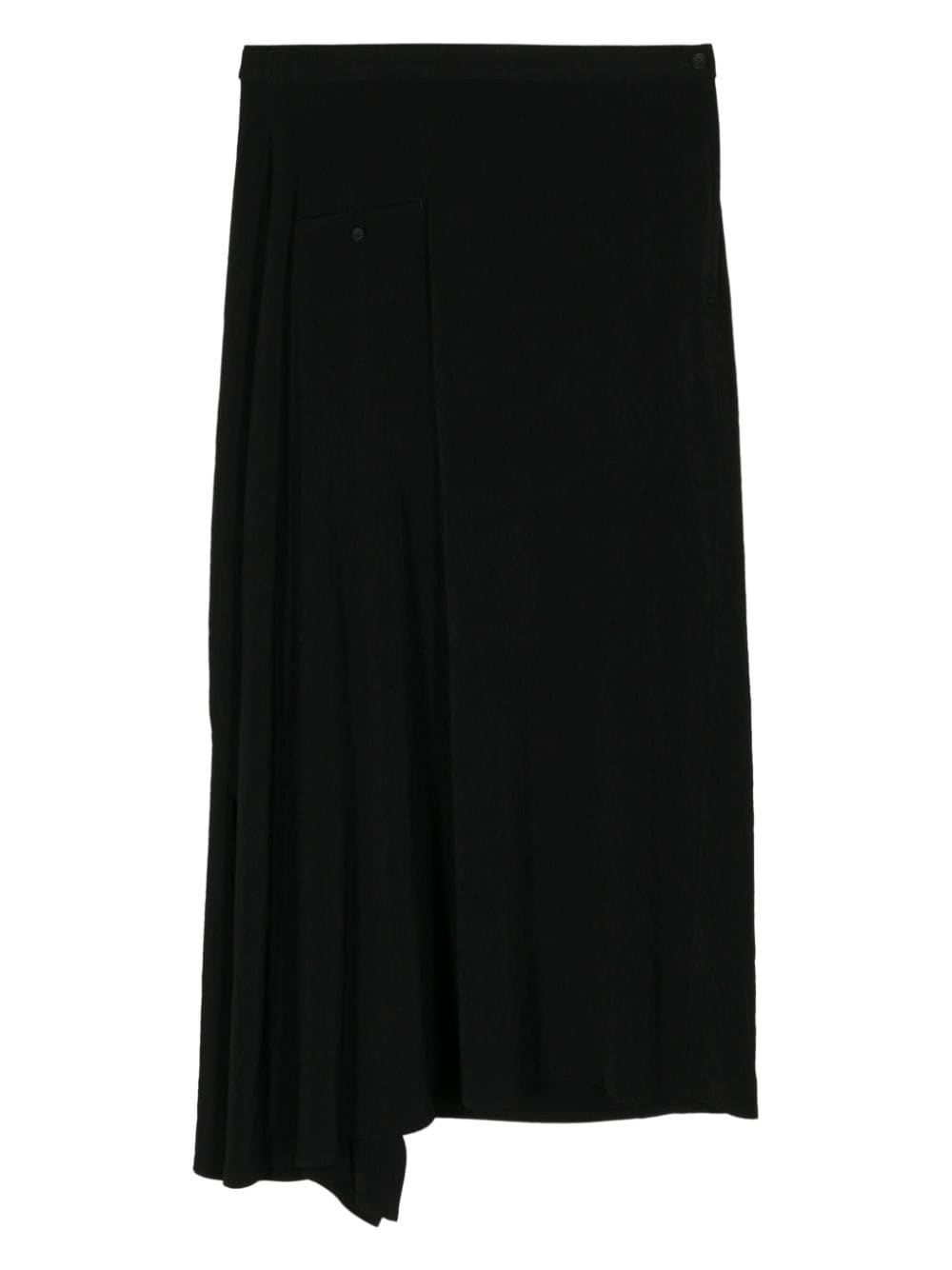 Yohji Yamamoto asymmetric midi skirt - Zwart