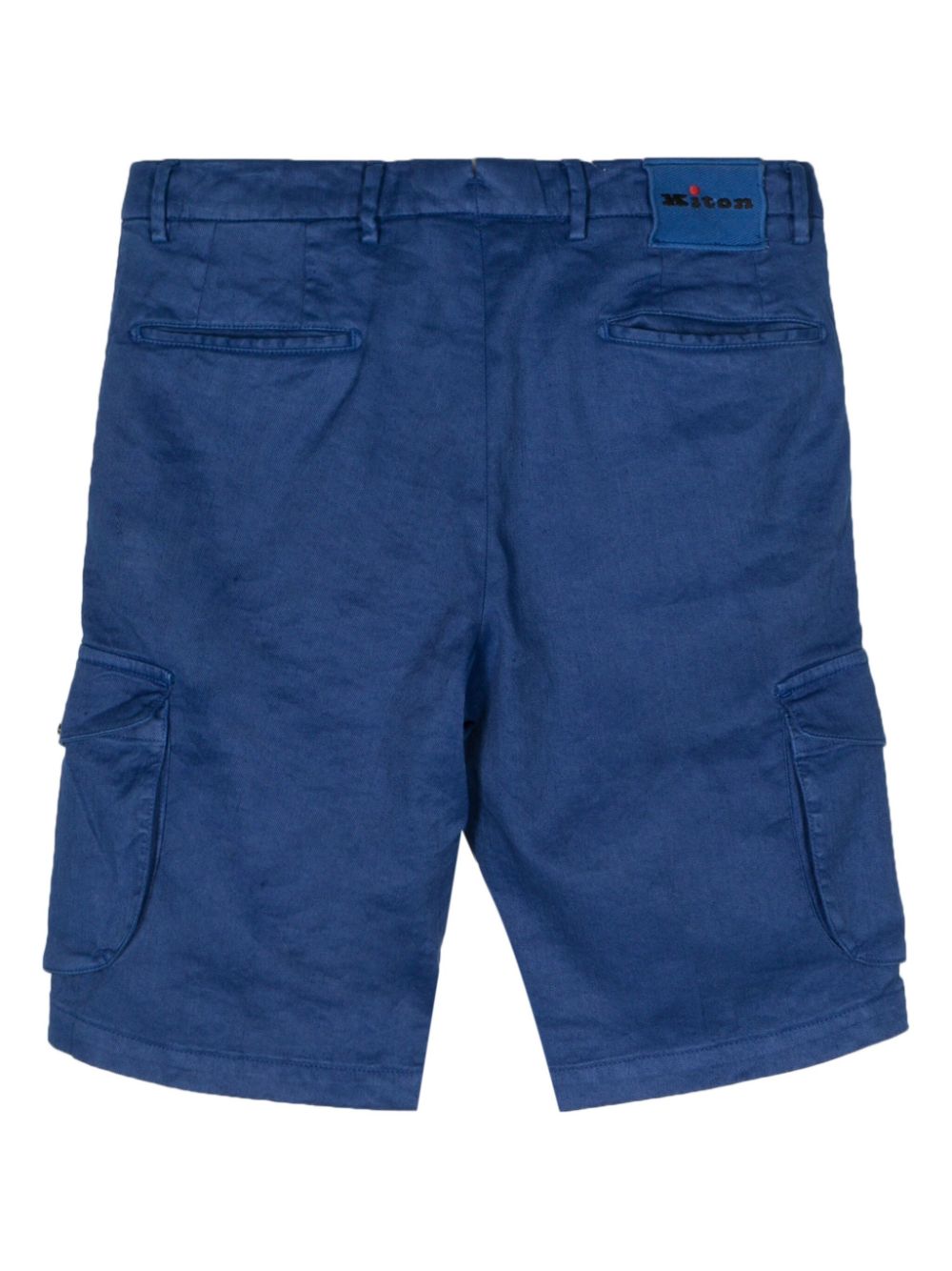 Kiton linen-blend cargo shorts - Blauw