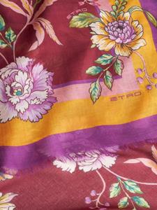 ETRO Semi-doorzichtige sjaal met bloemenprint - Roze
