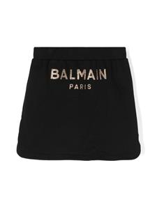 Balmain Kids logo-print jersey skirt - Zwart