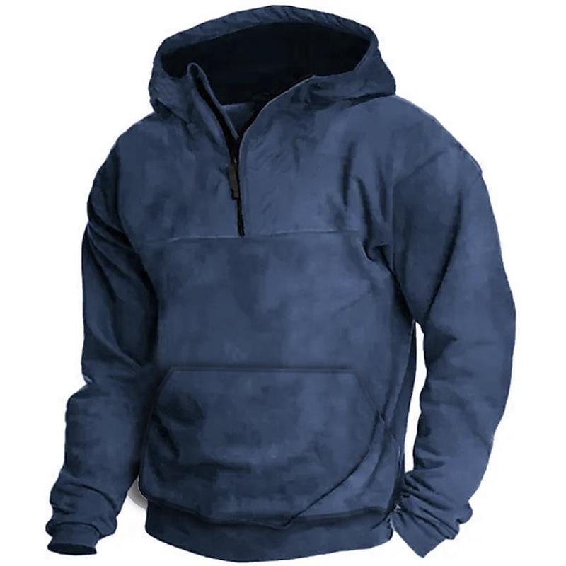 Hey23coming Autumn and Winter Men's Fashion Hooded Solid Color Sweatshirt Youth Sports Fleece Sweatshirt Jacket