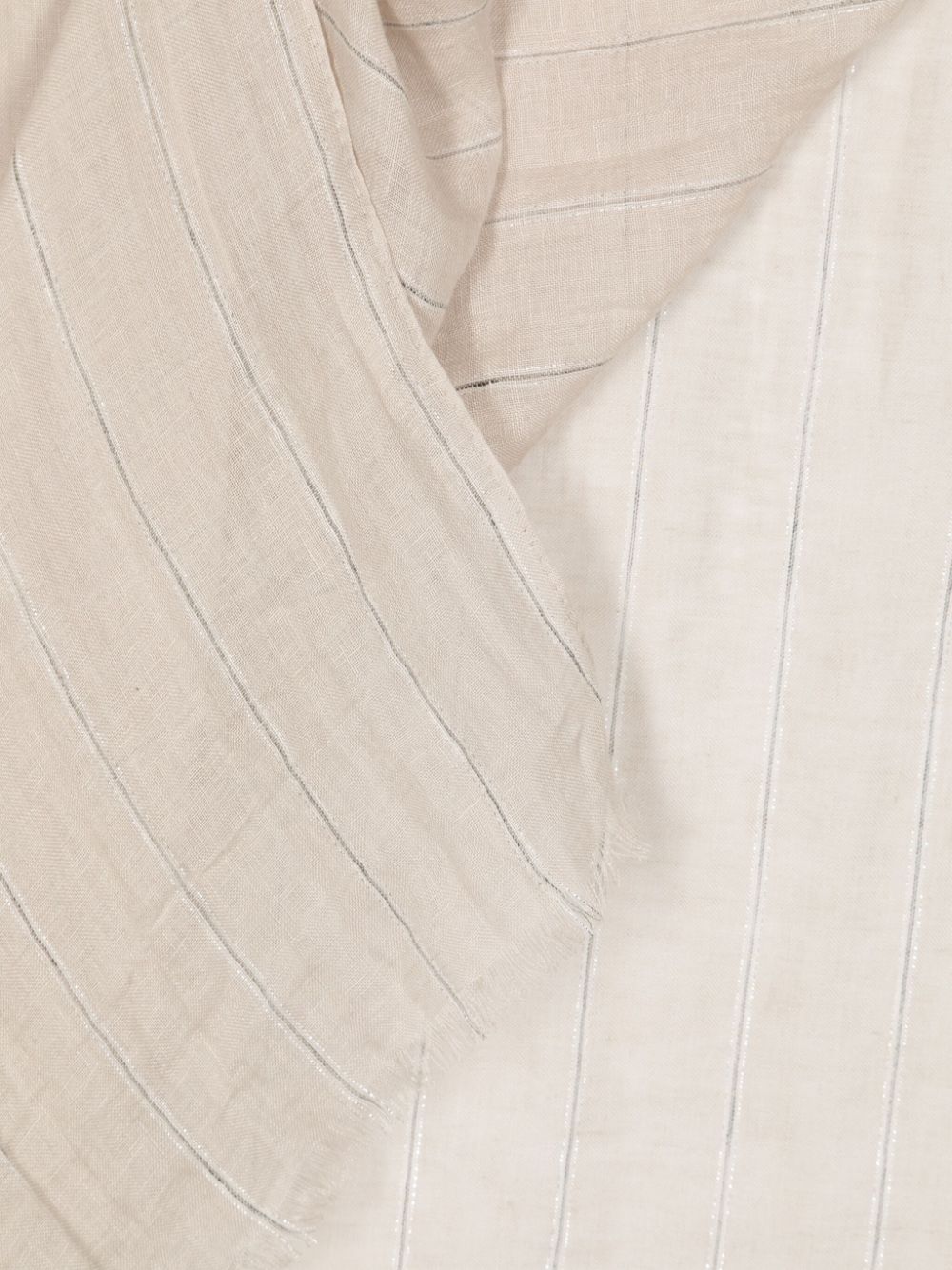 Brunello Cucinelli metallic-threading striped scarf - Beige