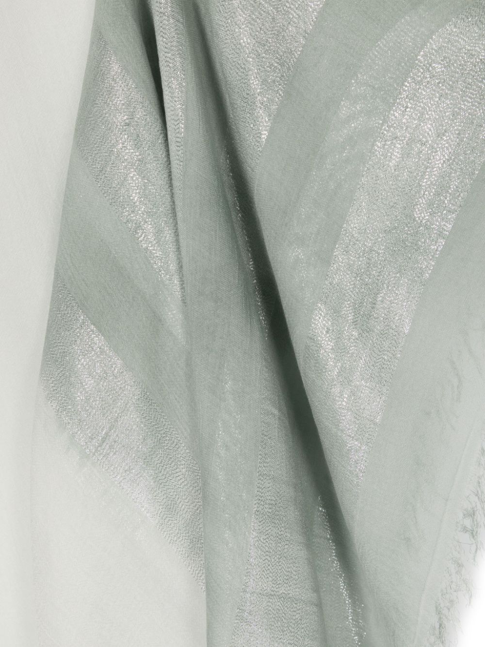 Peserico Sjaal met lurex en franje - Groen