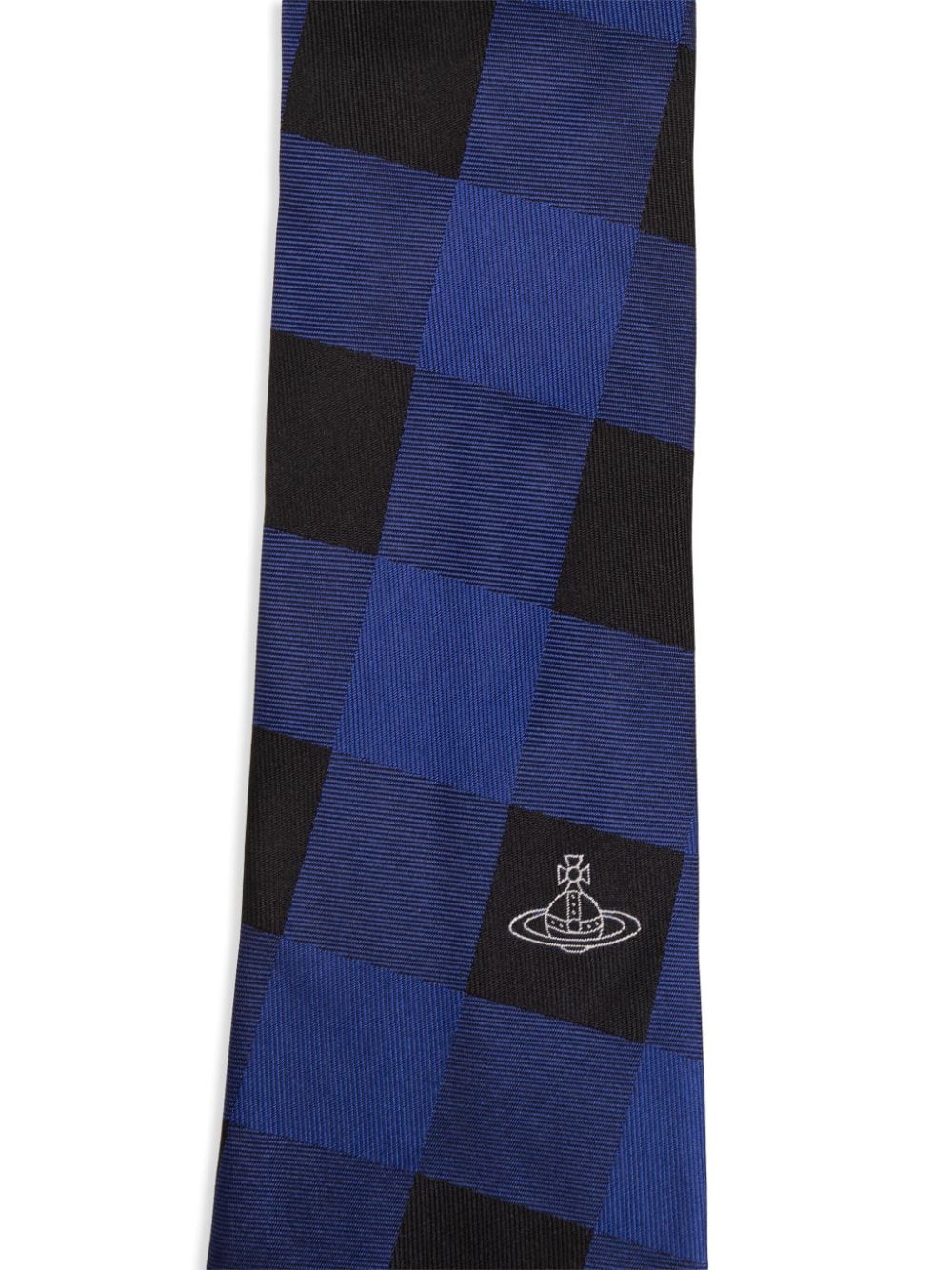 Vivienne Westwood Zijden stropdas met geborduurd logo - Blauw