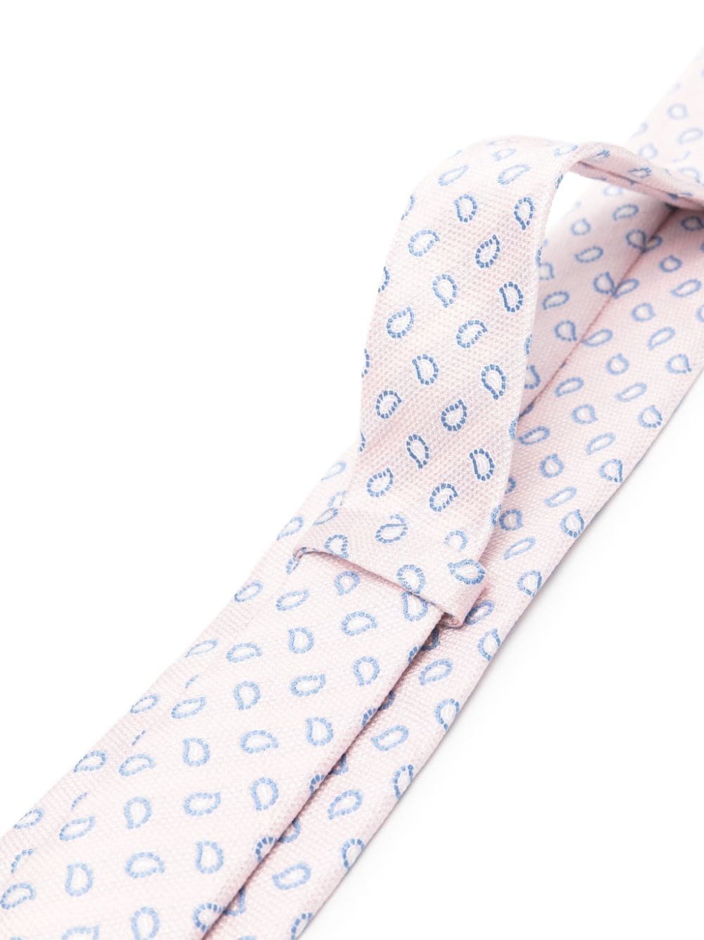Borrelli paisley-embroidered silk tie - Roze