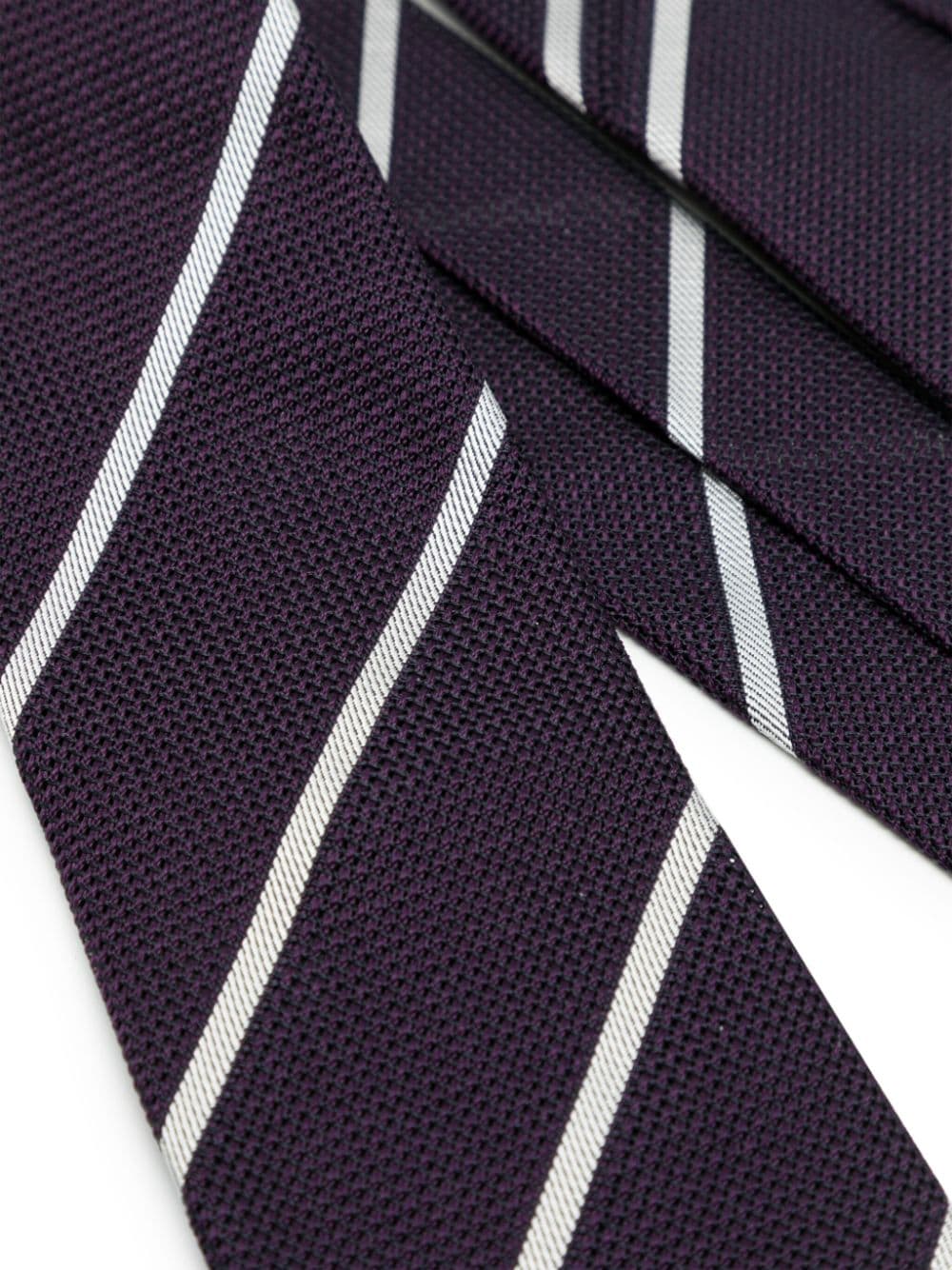 Paul Smith Gestreepte zijden stropdas - Paars