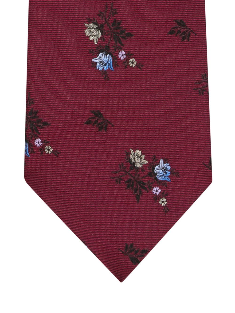 ETRO Zijden stropdas met bloemjacquard - Rood