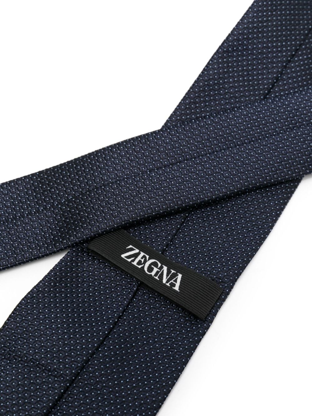 Zegna patterned-jacquard silk tie - Blauw