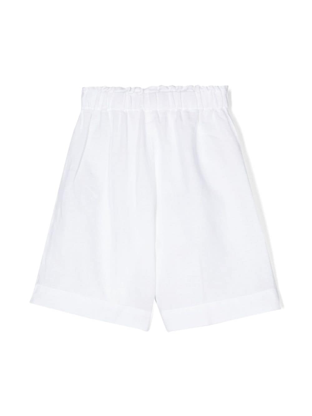 Il Gufo elasticated-waistband linen shorts - Wit