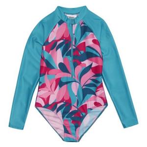 Regatta Girls Tropical Leaves Long-Sleeved One Piece Swimsuit