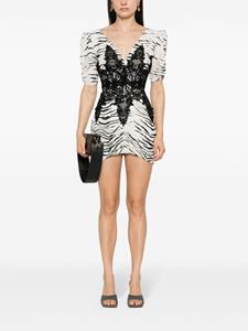 Elisabetta Franchi Mini-jurk met dierenprint - Wit